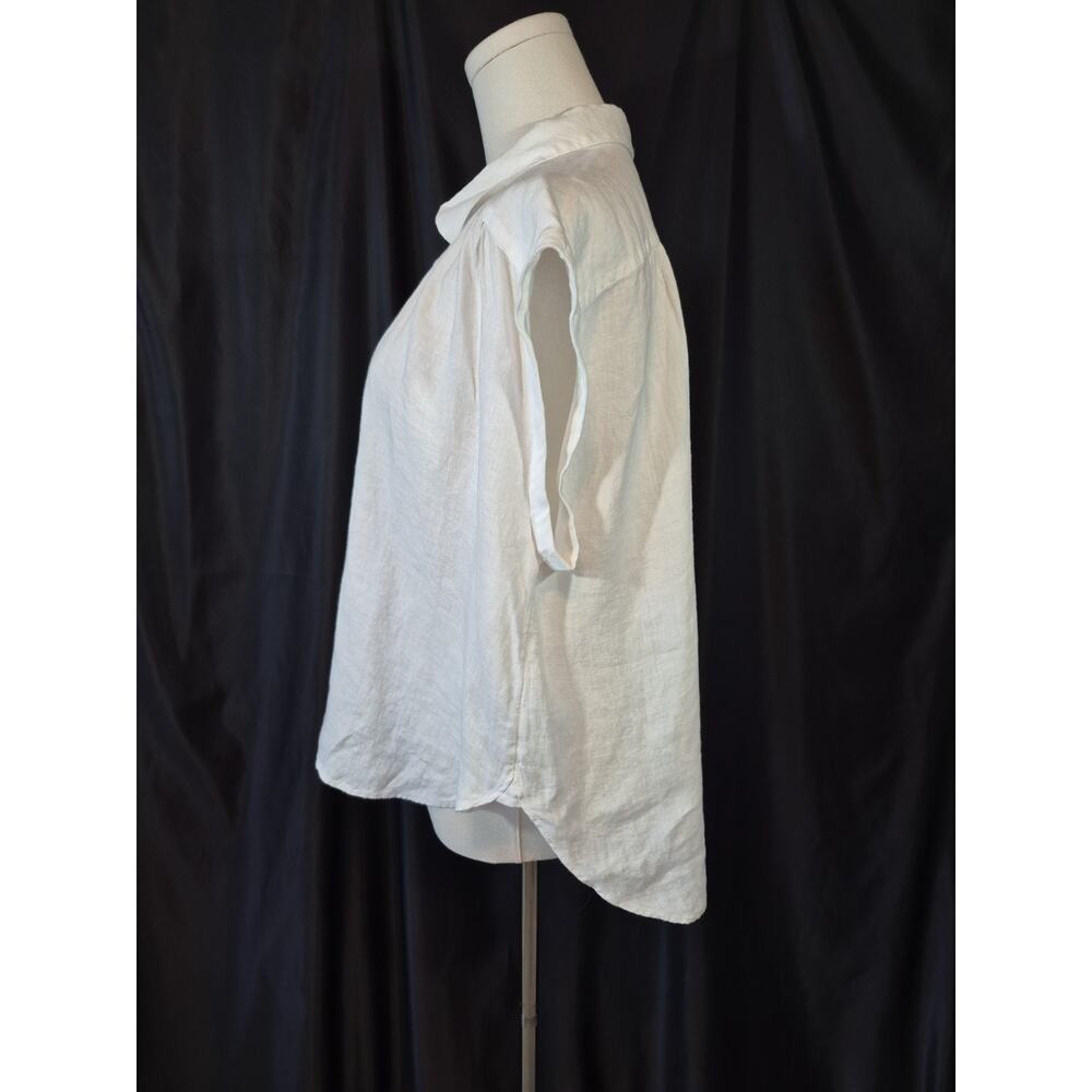 J Crew Baird McNutt Irish Linen White Top Small - Picture 6 of 9